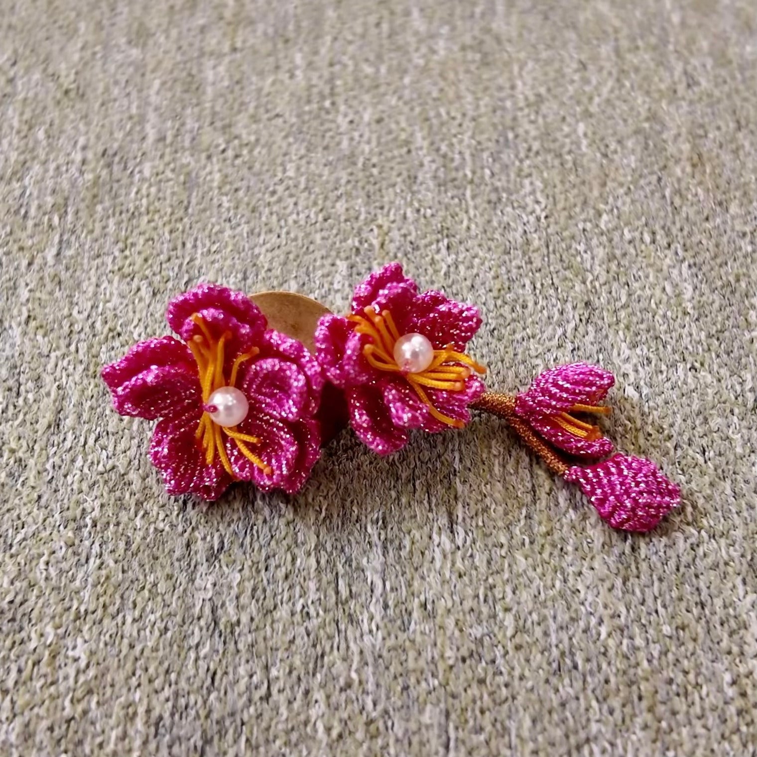 Radiant Blossom Woven Brooch